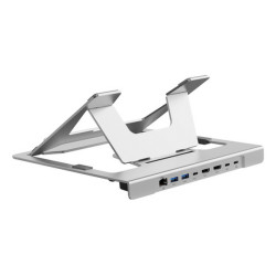 Conceptronic DONN35S, Supporto per computer portatile, Argento, Alluminio, USB 3.2 Gen 1 (3.1 Gen 1) Type-C, 5000 Mbit/s, 100 W