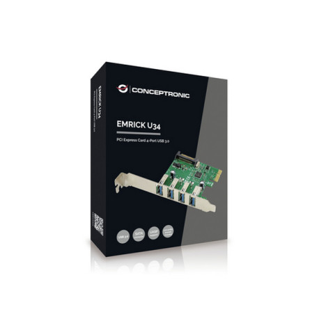 Conceptronic EMRICK02G, PCIe, USB 3.2 Gen 1 (3.1 Gen 1), Verde, PC, Passivo, Cina
