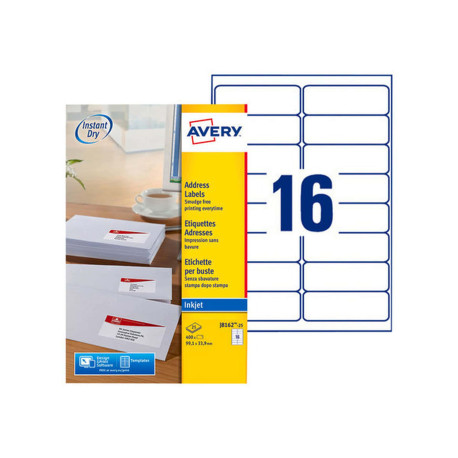 Avery - Bianco - 99.1 x 33.9 mm 400 etichette (25 foglio(i) x 16) Etichette per indirizzi