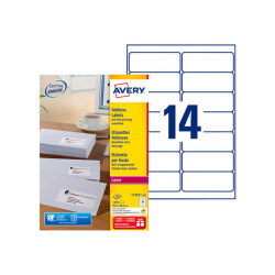 Avery - Bianco - 99.1 x 38.1 mm 1400 etichette (100 foglio(i) x 14) Etichette per indirizzi