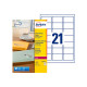 Avery - Trasparente - 63.5 x 38.1 mm 525 etichette (25 foglio(i) x 21) Etichette per indirizzi
