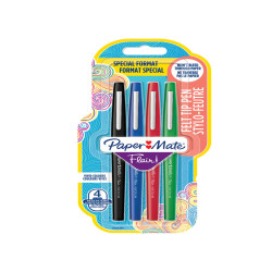 Pennarello Flair Nylon - punta feltro - 1,10mm - colori assortiti Classic - Papermate - conf. 4 pezzi