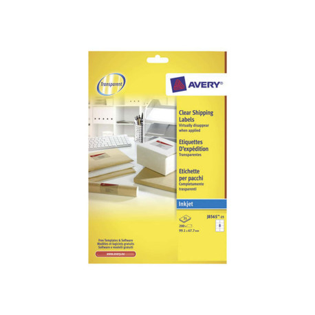Avery Address Labels - Trasparente, opaco - 99.1 x 67.7 mm 200 etichette (25 foglio(i) x 8) Etichette per indirizzi