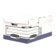Bankers Box - Scatola per archiviazione - per Folio - bianco con banda blu