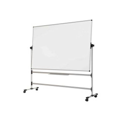 Bi-Office Earth-it - Lavagna bianca - a pavimento - 1500 x 1200 mm - acciaio ceramica - fronte e retro - reversibile - mobile -