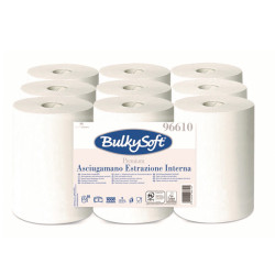 Asciugamani in rotolo Premium - Mini - 2 veli - goffratura micro - 19 gr - diametro 13 cm - 21,5 cm x 60 mt - bianco - BulkySof