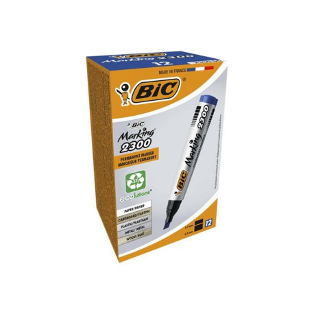 BIC Marking 2300 - Marcatore - permanente - blu - inchiostro a base alcolica - 3.7-5.5 mm (pacchetto di 12)