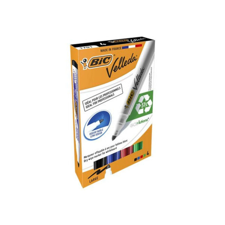 BIC Velleda ecolutions 1701 - Marcatore - non permanente - per lavagna bianca - nero, rosso, blu, verde - inchiostro a base alc