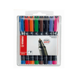 Pennarello OHPen universal permanente 843 - punta media 1 mm - colori assortiti - Stabilo - conf. 8 pezzi