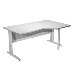Scrivania Compact Destro Easy - 160 x 60/80/100 cm - Grigio/grigio cromato