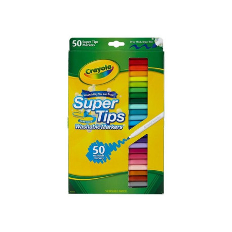 Crayola Super Tips - Marcatore - non permanente - colori assortiti (pacchetto di 50)