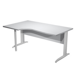 Scrivania Compact Sinistro Easy - 160 x 60/80/100 cm - Grigio/grigio cromato