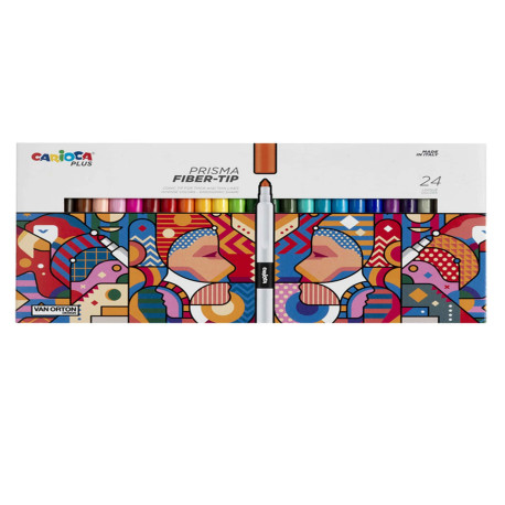Pennarello Prisma - punta 3,7 mm - colori assortiti - Carioca Plus - conf. 24 pezzi