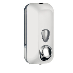 Dispenser Soft Touch per sapone liquido - 10,2x9x21,6 cm - capacità 0,55 L - bianco - Mar Plast