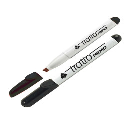 Pennarello Tratto Memo - a secco - per lavagne cancellabili - punta a scalpello - tratto 6,5mm - nero - Tratto