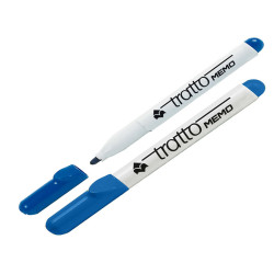 Pennarello Tratto Memo - a secco - per lavagne cancellabili - punta conica - tratto 2,5 mm - blu - Tratto