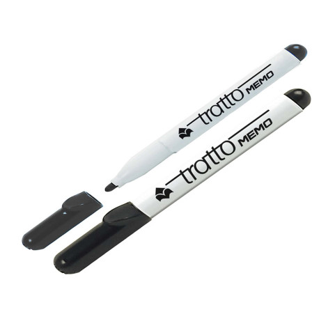 Pennarello Tratto Memo - a secco - per lavagne cancellabili - punta conica - tratto 2,5 mm - nero - Tratto