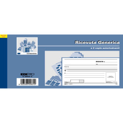 Blocco ricevute generiche - 50 fogli 2 copie autoricaricanti - 9,9 x 17cm - 50 fogli - Edipro