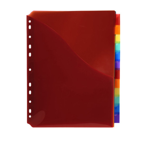 Divisori neutri a 12 tacche - PP - A4 maxi - con portaetichetta - colori assortiti - Exacompta