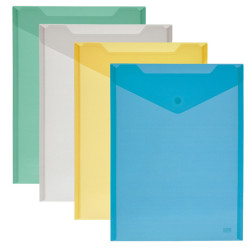 Busta con bottone - formato verticale - 13,5 x 18,5 cm - colori assortiti - Lebez