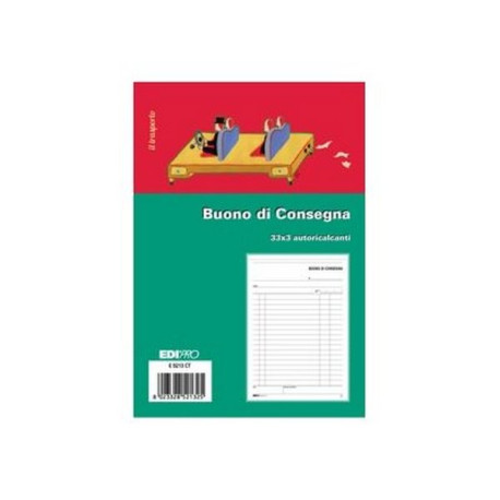 Edipro - Blocco ordine di consegna - 33 fogli - 148 x 220 mm - orizzontale - tripla - senza carbonio