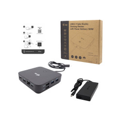i-Tec - Docking station - USB-C / USB4 / Thunderbolt 3 / Thunderbolt 4 - HDMI, 2 x DP++ - GigE - 100 Watt - Europa