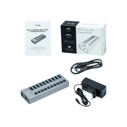 i-Tec USB 3.0 Charging HUB 10 port + Power Adapter 48 W - Hub - 10 x SuperSpeed USB 3.0 - desktop