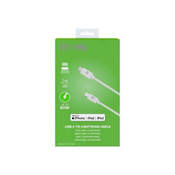 Celly - Cavo Lightning - USB-C maschio a Lightning maschio - 1 m - bianco - Supporto per l'erogazione di energia elettrica - pe
