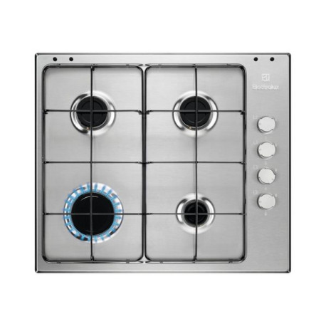 Electrolux Serie 300 EGS6404SX - Piano cottura a gas - 4 piastre - Nicchia - larghezza: 55 cm - prof. 47 cm - acciaio inossidab