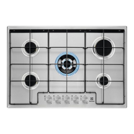 Electrolux Serie 300 Slim line EGS7534X - Piano cottura a gas - 5 piastre - Nicchia - larghezza: 56 cm - prof. 48 cm - acciao i
