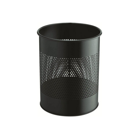 DURABLE - Cestino della spazzatura - rotondo - 15 L - acciaio - nero