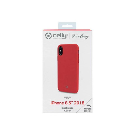 Celly FEELING FEELING999RD - Cover per cellulare - silicone liquido - rosso - per Apple iPhone XS Max