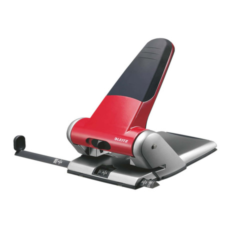 Perforatore 5180 - passo 8 cm - max 65 fogli - 2 fori - rosso - Leitz