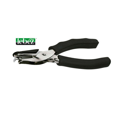 Perforatore a pinza 5840 - 1 foro 6 mm - impugnatura gommata - nero - Lebez