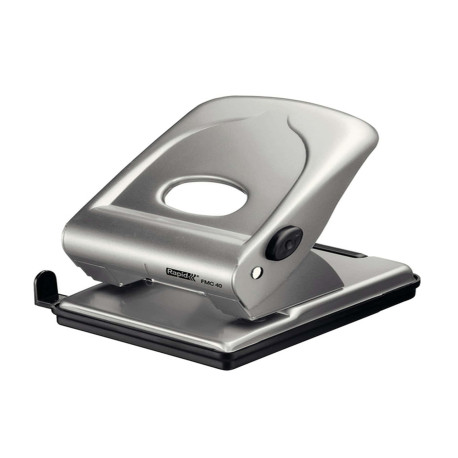 Perforatore FMC40 - max 40 fogli - 2 fori - passo 8 cm - argento - Rapid