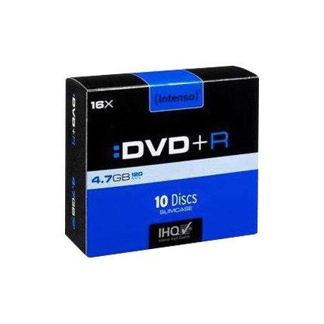 Intenso - 10 x DVD+R - 4.7 GB 16x - Astuccio CD Slim