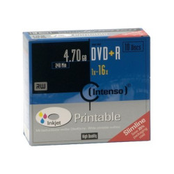 Intenso - 10 x DVD+R - 4.7 GB 16x - superfice stampabile con ink jet - Astuccio CD Slim