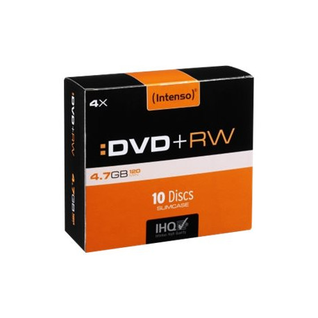 Intenso - 10 x DVD+RW - 4.7 GB (120 min) 4x - Astuccio CD Slim