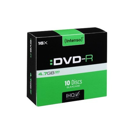Intenso - 10 x DVD-R - 4.7 GB (120 min) 16x - Astuccio CD Slim