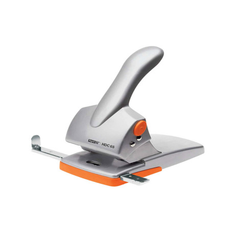 Perforatore HDC65 - max 65 fogli - 2 fori - passo 8 cm - argento/arancio - Rapid