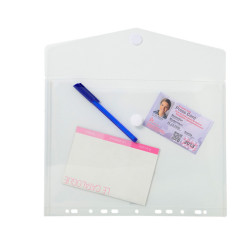 Busta forata con chiusura in velcro - PPL - 24 x 32 cm - trasparente - Exacompta