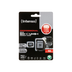 Intenso - Scheda di memoria flash (adattatore microSDHC per SD in dotazione) - 16 GB - UHS Class 1 / Class10 - UHS-I microSDHC