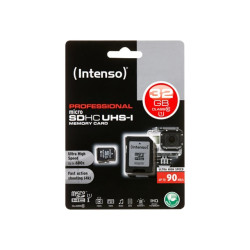 Intenso - Scheda di memoria flash (adattatore microSDHC per SD in dotazione) - 32 GB - UHS Class 1 / Class10 - UHS-I microSDHC