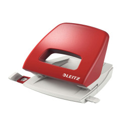 Perforatore Metal Rim 5005 - passo 8 cm - max 25 fogli - 2 fori - rosso - Leitz