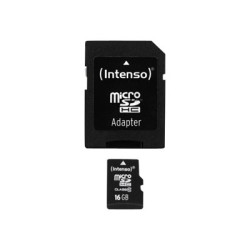 Intenso Class 10 - Scheda di memoria flash (adattatore microSDHC per SD in dotazione) - 16 GB - Class 10 - microSDHC
