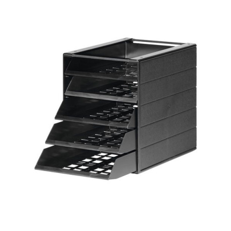 DURABLE IDEALBOX BASIC - Vassoio per lettere - 5 compartimenti - per C4 - carbone