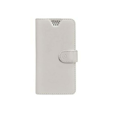 Celly Wally Unica XL - Flip cover per cellulare - ecopelle - bianco