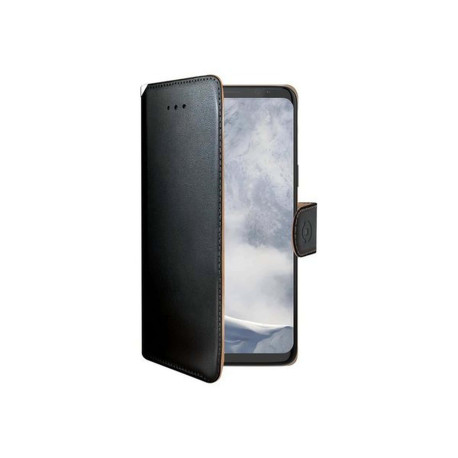 Celly Wally WALLY790 - Flip cover per cellulare - finta pelle - nero - per Samsung Galaxy S9