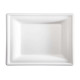 Piatto piano monouso - quadrato - 20 x 20 cm - canna da zucchero - bianco - Signor Bio - conf. 50 pezzi
