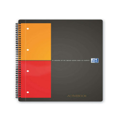 Blocco spiralato International Activebook - 1 rigo con margine - 240 x 297mm - 80gr - 80 fogli - Oxford